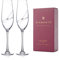 DIAMANTE Swarovski Champagne Flutes Prosecco Glasses Pair with 'Allure' Hand Cut Design Featuring Swarovski Crystals