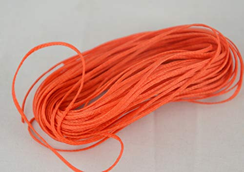 10m Coloured Wax Beading Cord for Jewellery Making - Bead Thread 1mm Bracelet Necklace String (Orange)