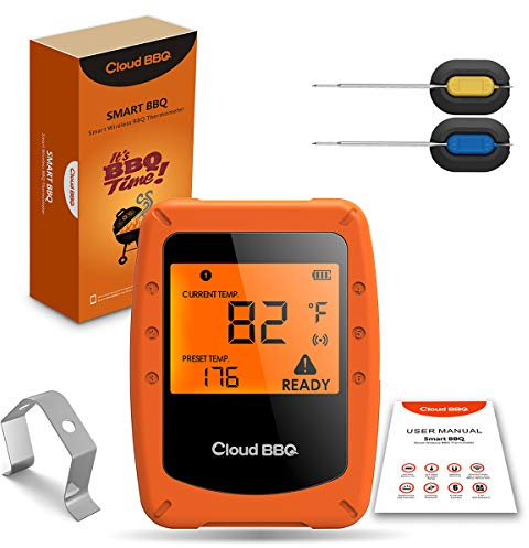 VIDOO Termometro per Carne Intelligente Senza Fili 2 Sonde Bluetooth/WiFi per iOS Termometro Digitale Android