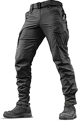 Aggressor Flex Cargohose für Herren, aus Baumwolle, mit Cargotaschen, schwarz, 30W / 30L