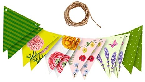 moses. Dekogirlande für den Garten | Wimpelkette zur Dekoration bei Gartenpartys oder Anderen Festen | Im farbenfrohen Blatt & Blüte Design