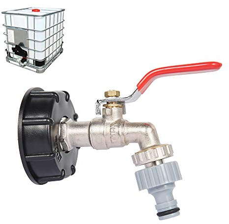 Adaptateur IBC, adaptateur de réservoir IBC 1000 L S60X6 vers robinet en laiton 1/2 Pièces de raccord de valve de rechange pour la maison et le jardin