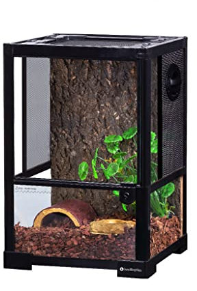 Swell Reptiles Glass Terrarium/Vivarium Tank | Easy Access Port for Access for Tiding Cables with Breathable Mesh Top Lid for Optimal Ventilation (30x30x45cm)
