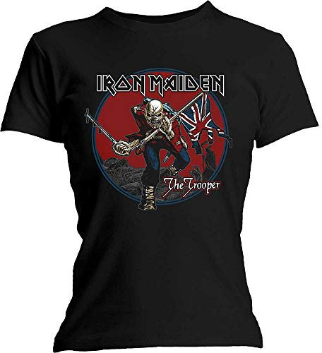 Ladies Iron Maiden Trooper Red Sky Official Tee T-Shirt Womens Girls (Large)