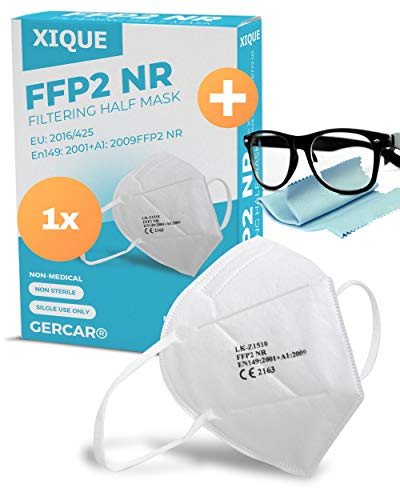 XIQUE FFP2 Maske CE zertifiziert Atemschutzmaske Mundschutz Schutz 5 Lagig - EN 149:2001+A1:2009 - EU 2016/425 - hygienische Einzelverpackung - Menge 1x Stück
