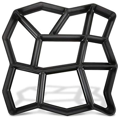 NAIZY Betonform DIY Garten Betonpflaster, Gießform Pflasterform für Beton, Gehweg, Pflastersteine, Terrassenplatten, 43x43x4cm, Schwarz(2 Stücke, Unregelmäßig)