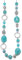 Bulinlin Damen Lange Perlenkette Statement Boho Silber Metallkette Hochzeitstag Modeschmuck Geschenke Pullover Halskette für Frauen（Turquoise）