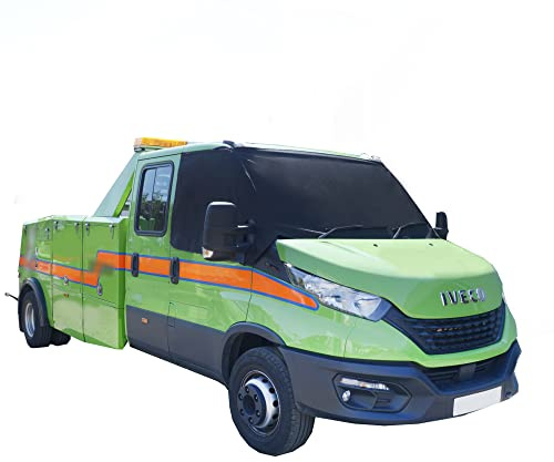 UK Custom Covers SW619BLACK - Cubierta para parabrisas delantero de lujo, color negro, para Iveco Daily 2006-2014
