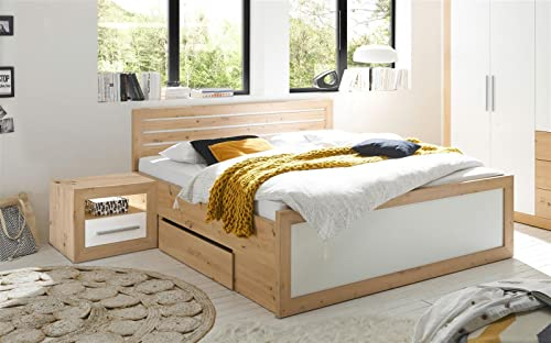 möbelando Bett Bettanlage Ehebett Bettgestell Doppelbett Funktionsbett Schlafen Frieda I