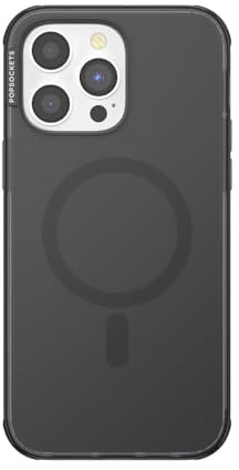 PopSockets iPhone 14 Pro Max Case with Phone Grip and Slide Compatible with MagSafe, Phone Case for iPhone 14 Pro Max, Wireless Charging Compatible - Translucent Black