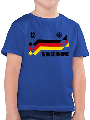 Kinder T-Shirt Jungen - 2026 Fussball WM Fanartikel - Deutschland Trikot mit Name und Nummer Germany - 140 (9/11 Jahre) - Royalblau - deutschlandtrikot fußball em 2024 t Shirt fußball. German