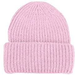 QUEEN HELENA Cappello Invernale Caldo in Maglia Ceppellino Morbido Zuccotto Semplice Berretto Donna CP02 (Rosa)