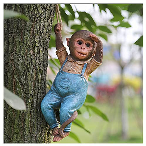Statue de Jardin Exterieur Moderne Statue de Jardin extérieure, Ornements de Singe Animal de Simulation de résine for des décorations et Un Cadeau de pelouse de Cour (Size : 15 * 11 * 35cm)