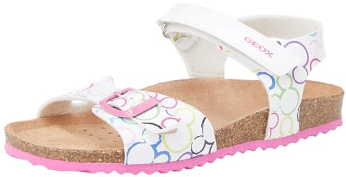 Geox J Adriel Girl C Sandal, White Multi-Coloured, 1.5 UK