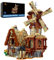 JMBricklayer Mittelalterliches Windmühlenhaus-Bauset für Erwachsene, Stadt-Windmühlen-Mühlen-Architektur-Spielzeug, Dorfschloss-Set Ausstellungsmodell, Ideengeschenk für Mädchen und Jungen 30116