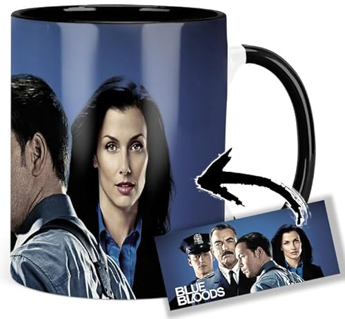 Blue Bloods Tom Selleck Donnie Wahlberg Will Estes Bridget Moynahan Tasse Innen & Henkel Schwarz Keramikbecher Mug