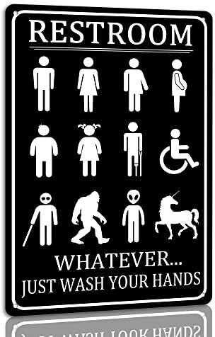 Restroom Whatever Just Wash Your Hands Badezimmer-Blechschild, Wanddekoration, Badezimmer, Toilette, Zuhause, Bar, Cafés, Dekoration, Vintage-Poster, 20,3 x 30,5 cm