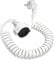 Schutzkontakt Verlängerung, Spiralverlängerung dehnbar von 0,66 m bis 3 m Max, IP20 Verlängerungskabel, Verlängerung(230V/16 A), Spiral-Kabel mit Schuko Stecker & Kupplung, weiß