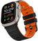 Suphart Straps Compatible with Apple Watch Strap 49mm 45mm 44mm 42mm for Women Men Soft Silicone Sport Strap Designed for Apple Watch Ultra 2 Ultra SE Series 9 8 7 6 5 4 3 2 1, Black Orange