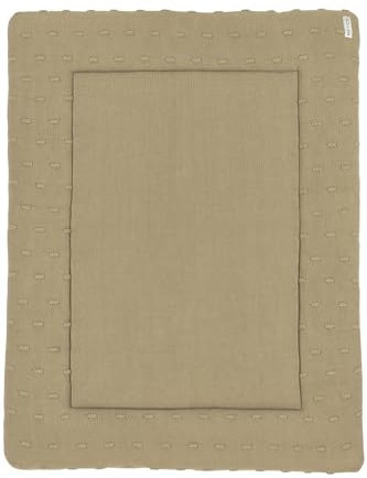 Meyco Baby Knots Laufgittereinlage, Baby Laufstalleinlage (Laufgitterpolster für Babys, Spielmatte für Laufstall, Oberseite aus 100% Baumwolle, besonders weich und bequem, 77 x 97 cm), Taupe