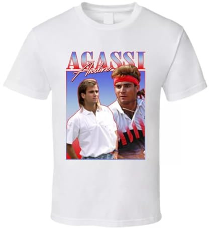 Andre Agassi 90s Style T Shirt White L