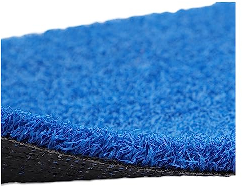 Garten-Rasenmatte, Kunstrasen-Teppich, Kunstrasenmatte für Garten- und Rasenlandschaften, blaue 2 cm breite Wendematten, mit Drainagelöchern (Farbe: Blau, Größe: 149,9 x 150,1 cm)