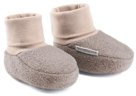 Hofbrucker Wollwalk Baby Schuh aus 100% Merinowolle, Ideal für die Babytrage, Anti-Rutsch Krabbel Babyschuh (walnuss, EU Schuhgrößensystem, Baby, Numerisch (von/bis), M, 20, 21)