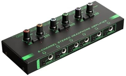 Mesa de Mezclas DJ, AMPLIFICADOR DE AURICULARES de 4 y 6 canales, Mini divisor de auriculares portátil, mezclador de Audio estéreo de ruido ultrabajo for Monitor de estudio de grabación,Para karaoke,