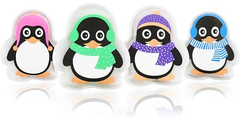 Nordstern Pocket Warmers, Hand Warmers, Penguin, Pack of 4, Reusable Pocket Heating Pad, Heat Cushion for Children and Adults, 9 x 9 cm (Penguin II, One Size)
