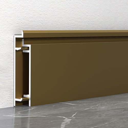 Raouoae Hochwertige Laminat- Und Aluminium-Bodenkantenleisten 125 cm * 2 Stück Für Moderne Renovierung, Wohnkultur Stilvolle Wandverkleidung Und Elegante Sockelleisten(Bronze)
