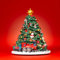 SIKORA SD13 Deko Spieldose Spieluhr Weihnachtsbaum mit Zug Melodie O Tannenbaum H: 12cm