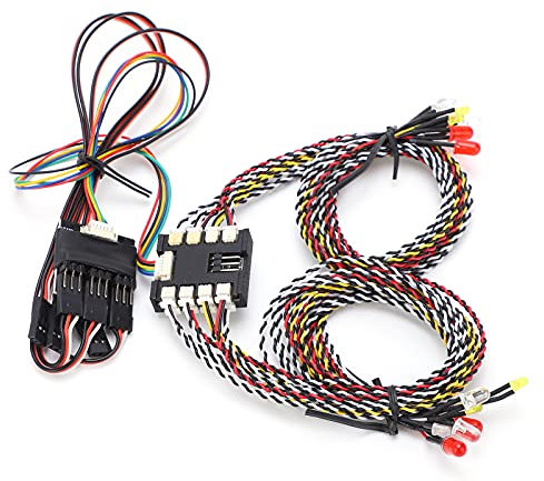 16 LED -RC -Autolichter, Systemlampengruppe Drehensignale für RC -Modell Crawler Car mit Bremslichtern Scheinwerfer für Radiolink/FS/Futaba