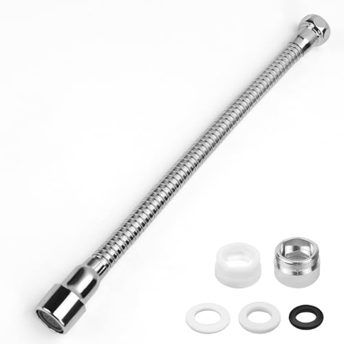 VZXZXE Prolunga per rubinetto da 20 cm, girevole a 360°, protezione antiesplosione e antiruggine, adatta per prolunga del rubinetto del bagno e della cucina