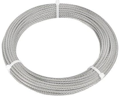 50M 2mm Drahtseil, 304 Edelstahl Drahtseil Stahlseil Ummantelt mit 10 Drahtseilklemme, Edelstahlseil PVC Ummantelt, Drahtseil Spanndraht Gardinenseil Wäscheleine für Kletterpflanzen, Lichter, Zeltseil