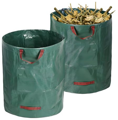 ORAGKE Sacchi Giardinaggio 272L, Sacchetti per Rifiuti da Giardino Autoportante, Sacco Impermeabile Riutilizzabile per Raccogli Foglie, Borsa da Giardino Pieghevole con Maniglie (3 pc, 272 L)