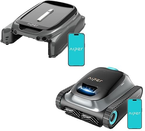 AIPER Scuba S1 2025 Robot Piscine Fond et Paroi et Surfer S1 Skimmer de Piscine, Nettoyage de la Surface, Fond, Parois et Ligne d’Eau, pour piscines enterrées à 180㎡