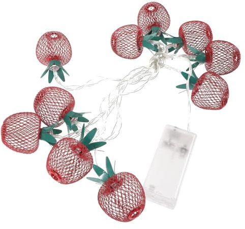 WEKADRIN LED Lichterkette mit Roten Apfel motiven aus Eisen Batteriebetriebene Warme Dekorationslichter für Innen und Außen für Garten Party und Zimmer