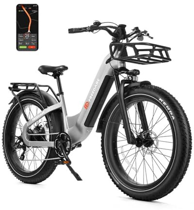 FREEDARE Elektrofahrrad für Erwachsene mit 250W BaFang Motor 90NM e Bike 48V 20Ah Marken-Akku und 150km Reichweite, Drehmomentsensor, GPS & Smart App-Steuerung, 26 x 4 Fatbike-Reifen