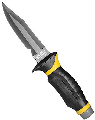 Underwater Kinetics Blue Tang Titanium Dive Knife, Drop Point, Yellow