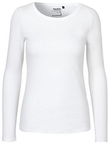 Neutral Damen Longsleeve aus 100% Bio- und Fairtrade-Baumwolle | Nachhaltig, Bequem und Vielseitig | Perfekt für Freizeit und Alltag | Weiß, L