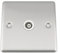 A5 TV Socket-1 Gang Satin Brushed Chrome - Classic White