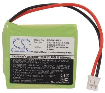 CS-SX382CL Akku 500mAh Kompatibel mit [Swisscom] Aton CL-102, Top S329, für [Siemens] Gigaset E40, Gigaset E45, E450, E450 ECO, SIM, E455, E455 ECO, SIM Twin Ersetzt S30852-D1751-X1, V30145-K1310-X3
