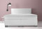 Boxspringbett ROM II 200x220 cm Weiß Kunstleder gestepptes Kopfteil im Sondermaß 220 cm Länge Härtegrad H2 H3 200 x 220 Sondergröße Überlänge (200 x 220 cm)
