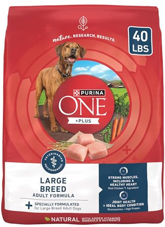 Purina ONE Plus Large Breed Adult Dog Food Dry Formula, Real Protein Rich Natural Chicken Flavor - 40 lb. Bag