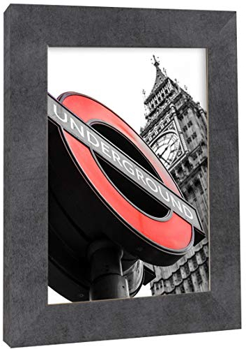 rahmengalerie24 Bilderrahmen Fotorahmen 60x90 cm Beton bilderrahmen zum aufhängen MDF picture frames Farbe und 40 verschiedene Größen wählbar ohne Passepartout Rahmen London