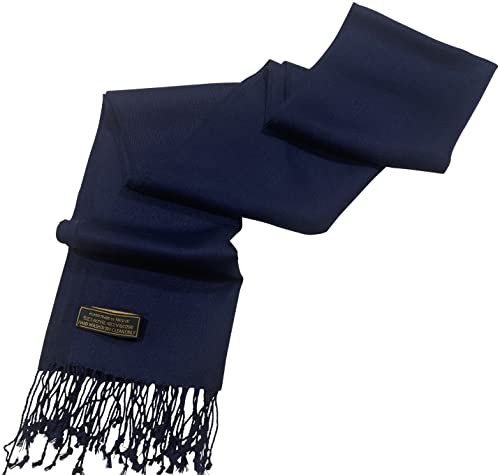 CJ Apparel Marineblau Herren Nepalesisch Einfarbig Design Mode Strickschal Schals Herbst/Winter Wrap NEU