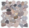 MOS30-0204 - Baldosa de piedra de río cortada en beige, gris, rojo, verde, crema, arena, plato de ducha, espejo de cocina, color beige
