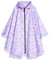 Freesmily Damen Regen Poncho stilvolle wasserdichte Regenmantel mit Kapuze Reißverschluss (rosa Geometrie)