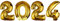 DekoRex Folienballons 2025 100cm Silvester Neujahr Deko (Gold)