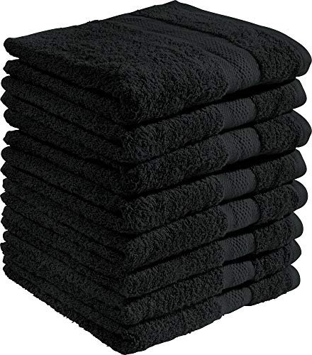 REDBEST Duschtuchset, Frottierset 8er-Pack Chicago schwarz Größe 70x140 cm - saugstark, strapazierfähig, ideal für Reisen, Sport (weitere Farben)